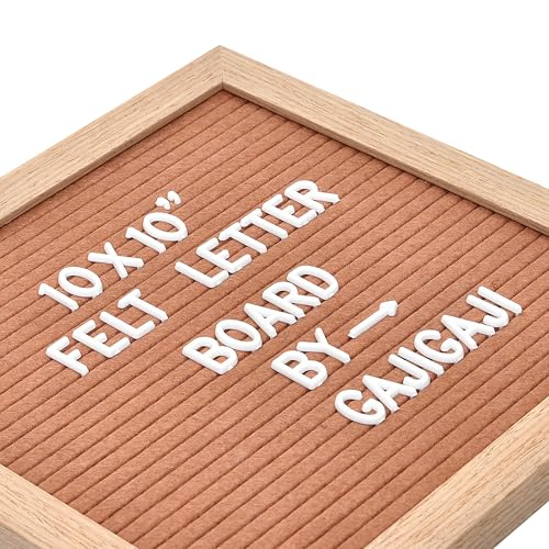 Felt Letter Board, 10 x 10 inch Wooden Frame, Brown - color: Brown