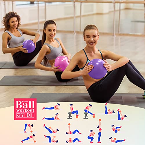 Aoriher 10 Pcs Small Pilates Ball Bulk 9 Inch Mini Yoga Ball - color: Pink, Purple