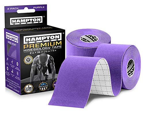 Hampton Adams Kinesiology Tape, Uncut Roll, Waterproof Muscle Support - color: Purple, size: 2in x 16ft (2 Rolls)