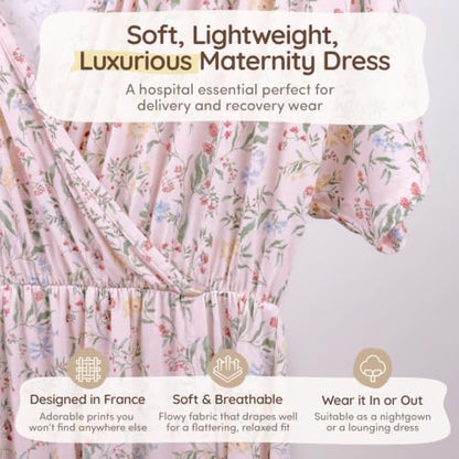 Maternity Dress - Botanical Collection - color: Pink Botanical, size: 3X-Large