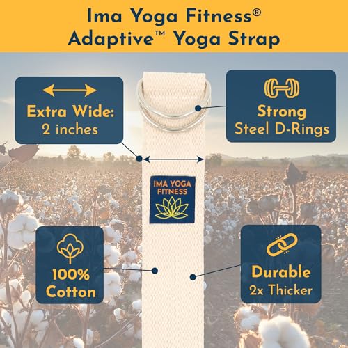 Extra-Wide 2 Inch Cotton Yoga Strap: Stretching, Physical Therapy, Exercise - color: Natural, size: 8 feet