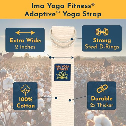 Extra-Wide 2 Inch Cotton Yoga Strap: Stretching, Physical Therapy, Exercise - color: Natural, size: 10 feet