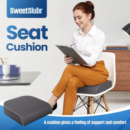SweetSlubr Seat Cushion, Chair Pad, Memory Foam Tailbone Pain Relief - color: Gray, size: 2X-Large