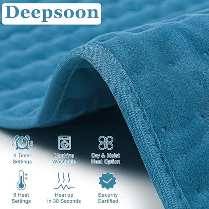 Heating Pad,Electric Heating Pads,Heating Pad for Back,Blue,33x17 Inch - color: Blue, size: 33x17 Inch