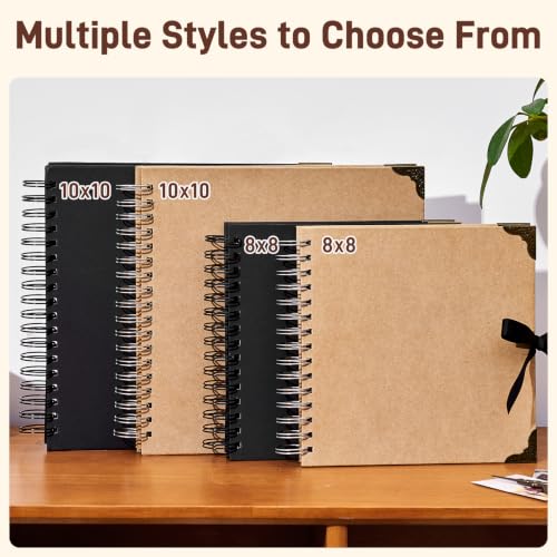 OVESMUSL 10x10 DIY Scrapbook Kit, Black, 40 Pages - color: Black, size: 10x10 Inch