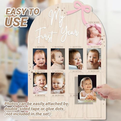 Bosctanuc Large My First Year Pink Bow Picture Frame for 33 x 22 Inch - style: Pink Bow