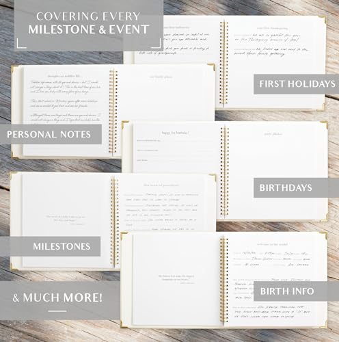 Keepsake Baby Memory Book for Boys and Girls - Timeless First 5 Year Book - color: Beige
