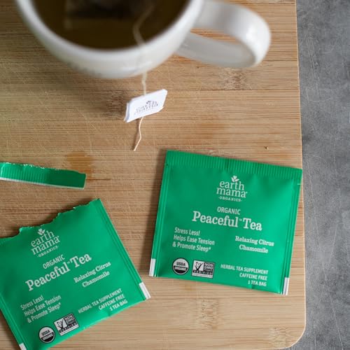 Earth Mama - Organic Peaceful Tea Stress Less! Calming - 16 Teabags - size: 16 Count (Pack of 1)