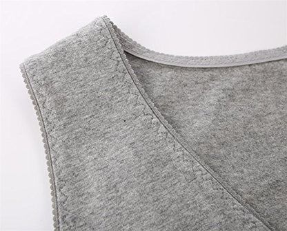Women's Cotton V Neck Tank Top for Maternity and Nursing - color: Grey+blue, size: Medium