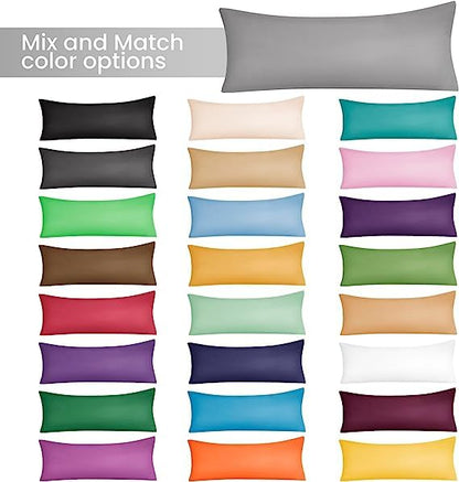 EVOLIVE Body Pillow Cover 21"x54", Microfiber, Hidden Zipper (Pink) - color: Pink