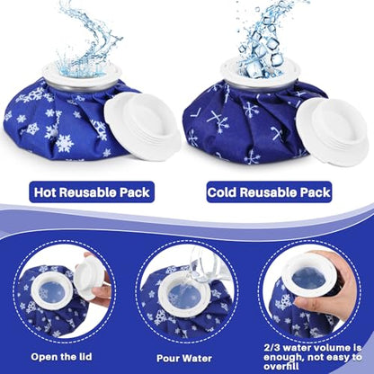 Honoson 4 Pack Reusable Ice Bag Hot Cold Bag Leakproof, Snowflakes Style - style: Snowflakes Style