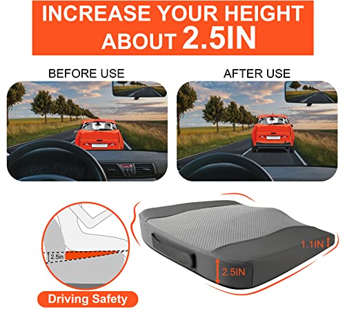 Lofty Aim Car Seat Cushion, Memory Foam Car Seat Cushions for Long Driving - color: Dark Grey