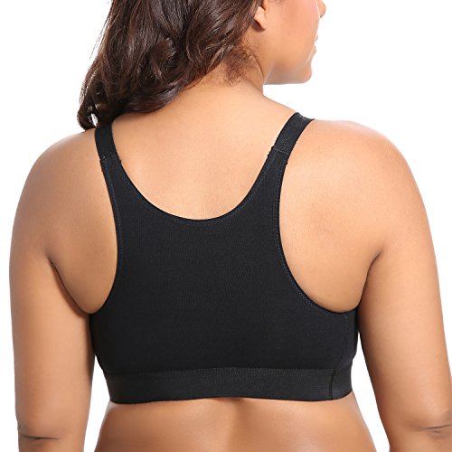 Gratlin Cotton Nursing Bra for Breastfeeding - color: Black, size: Medium