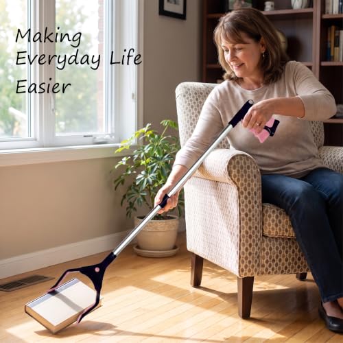 Grabber Reacher Pickup Tool – Foldable, Lightweight, Rotatable Clamp, Rose - color: Rose