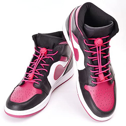UpUGo Elastic Shoe Laces, No Tie Shoe Laces for All Ages, One Size Fit All - color: Plain Hot Pink, size: 1 pair