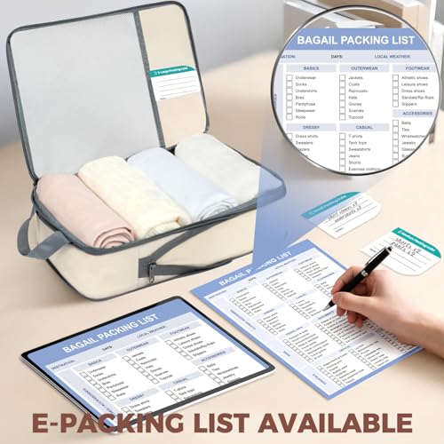 BAGAIL Lightweight Compression Packing Cubes for Travel, 6 Set, Beige - color: Beige