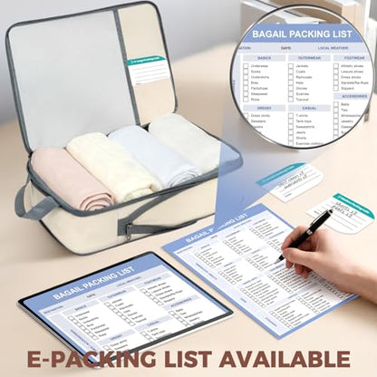 BAGAIL Lightweight Compression Packing Cubes for Travel, 6 Set, Beige - color: Beige
