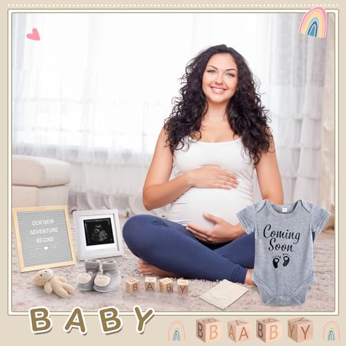 Canlierr 9 Pcs Pregnancy Announcement Set Baby Coming Soon Ideas, Gray - color: Gray