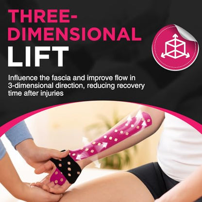 OK TAPE Perforated Kinesiology Tape for Sensitive Skin, More Breathable - color: Black