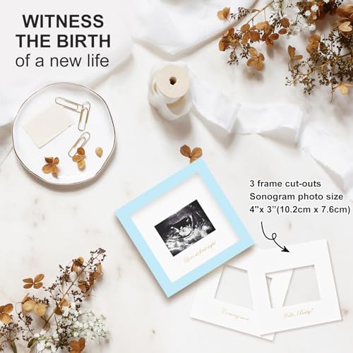 KINLINK Baby Sonogram Picture Frame, Ultrasound Picture Frame Light Blue - color: Light Blue, size: 6x6