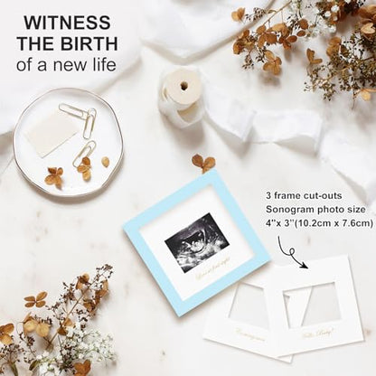 KINLINK Baby Sonogram Picture Frame, Ultrasound Picture Frame Light Blue - color: Light Blue, size: 6x6