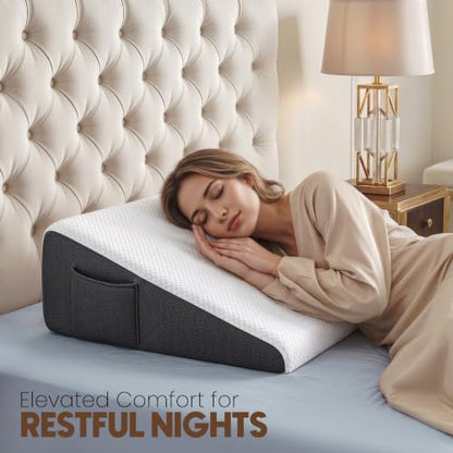 Utopia Bedding Wedge Pillow for Headboard, Memory Foam, 24x24x7 Inch