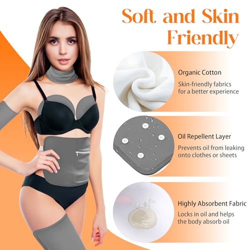 9 Pcs Reusable Organic Cotton Castor Oil Pack Wrap