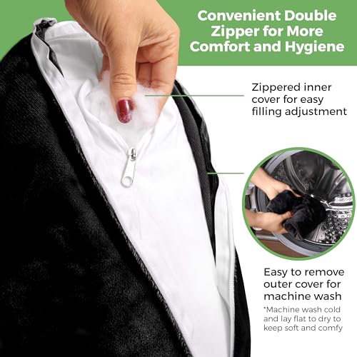 Rotator Cuff Pillow Side-Sleeper Shoulder Arm Support, Washable Cover Black - color: Black