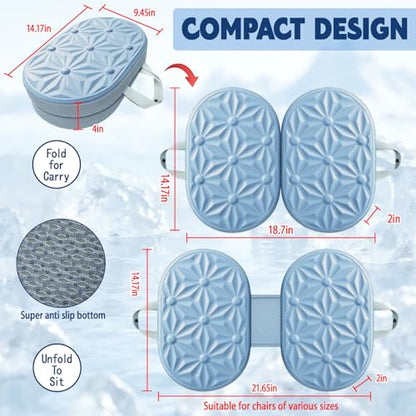 Foldable Cooling Gel Memory Foam Seat Cushion for Outdoor & Stadium Use - color: Gray Fabric