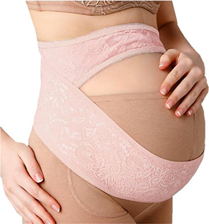 Lace Maternity Belt for Women Pregnancy Belly Support Band Adjustable Belly Belt(XL,Pink) - size: XL