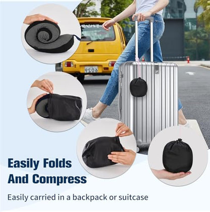 Cirorld Neck Pillow for Traveling, Travel Pillows for Airplanes Pure Black - color: Pure Black