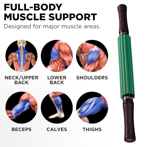 THERABAND Roller Massager+, Muscle, Fascia, Body Massage Tool, Back, 19" - style: Portable