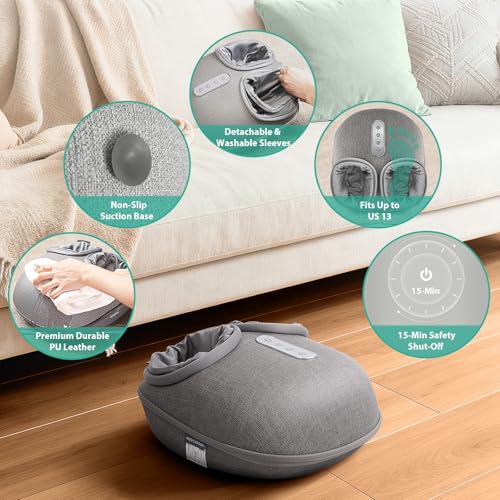 Medcursor Foot Massager with Heat, Shiatsu Deep Kneading - color: Grey