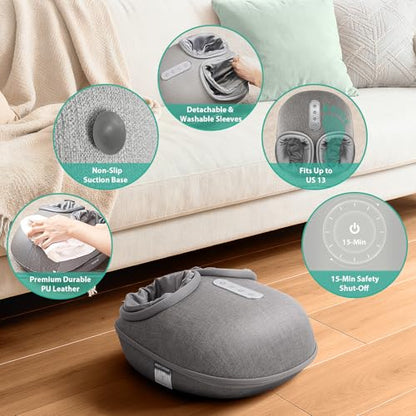 Medcursor Foot Massager with Heat, Shiatsu Deep Kneading - color: Grey