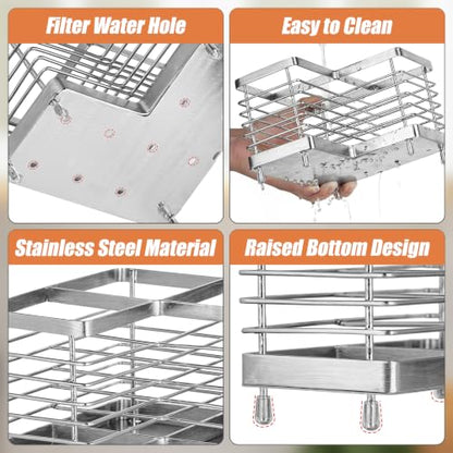 Utensil Holder, Stainless Steel Utensil Drying Rack for Kitchen Counter - color: Triangle