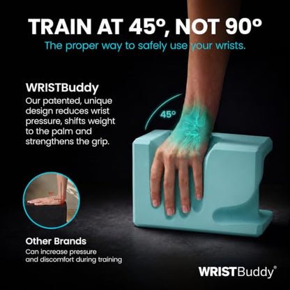 WRISTBuddy® Yoga Blocks 2 Pack, High Density Non-Slip, Hand-Shaped Design - color: Aqua