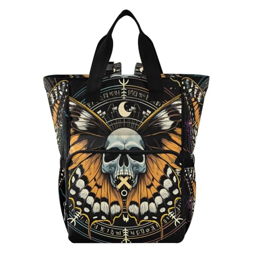 MNSRUU Mysterious Skull Horoscope Diaper Backpack Multifunction Travel Diaper Tote Large Capacity Diaper Changing Backpack for Moms & Dads - color: Skull 75