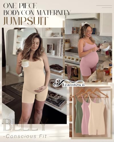 3 Pack Women's Maternity Jumpsuit Shorts - color: Apricot, Dusty Pink, Army Green, size: X-Large