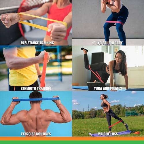 SmarterLife Resistance Bands Set of 5 Extra Wide Latex-Free Exercise Bands