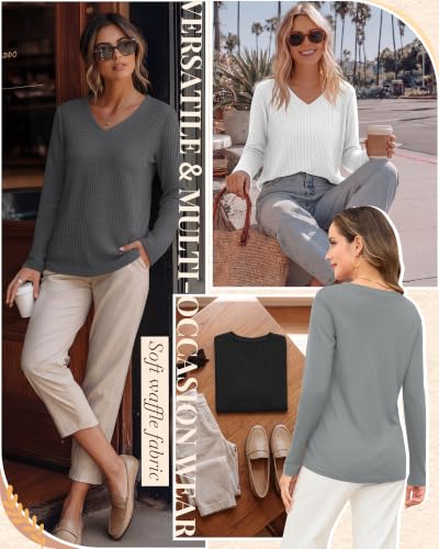 Locoowai 4 Pack Women's Nursing Shirts for Breastfeeding Tops - color: White, Gray, Dark Gray, Black, size: Medium