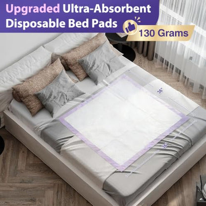 MILDPLUS Heavy Duty Underpad 36''x36'' 50 Count (Purple) - size: 36x36-50 (Purple)