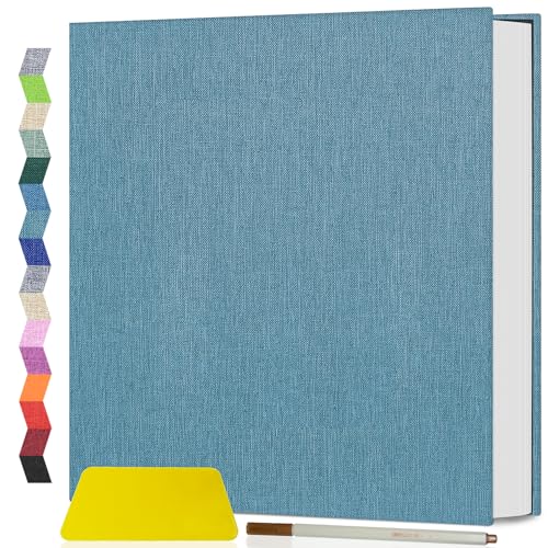 Popotop Photo Album Self Adhesive Scrapbook Album for 4x6 5x7 8x10 Pictures DIY Photo Book as Scrapbooking Supplies Kits, Birthday Gifts for Women Mom Wedding Baby Family Travel - color: Light Blue, size: 11.5"x10.4" 40pages