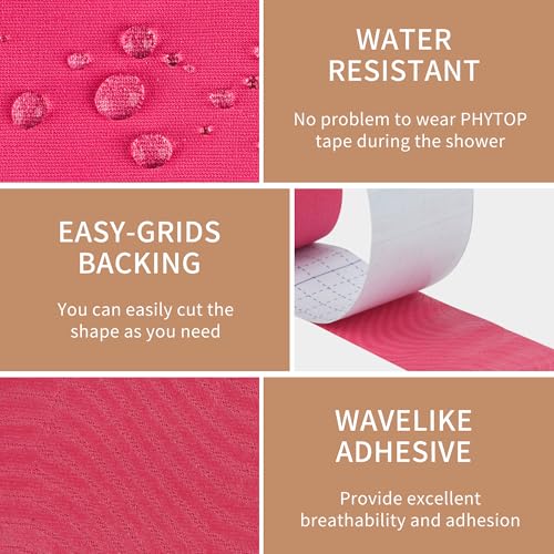 Pink Athletic Kinesiology Tape 2 Rolls for Muscle & Joint Support - color: Pink