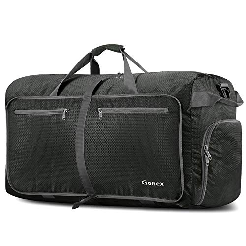 Gonex Foldable Travel Duffle Bag, Lightweight with Shoe Compartment - color: Gray, size: 40L