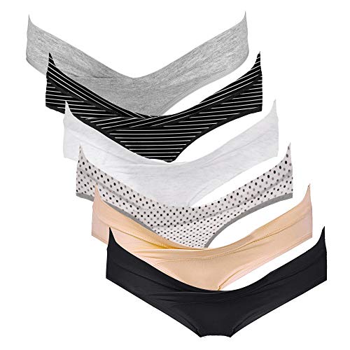 Intimate Portal Cotton Maternity Underwear Under the Bump Bikini Panties - color: 6-pk Inspiration, size: Small