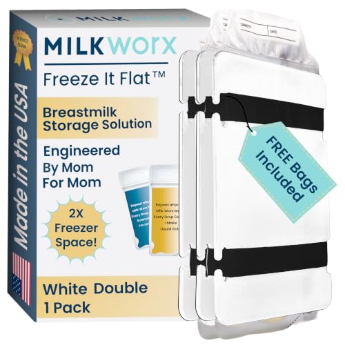Freeze It Flat Breastmilk Freezer Storage System - Space-Saving Organizer for Breast Milk Storage Bags - Freezer Organization Made in USA (White, Double 1pk) - size: Double 1pk