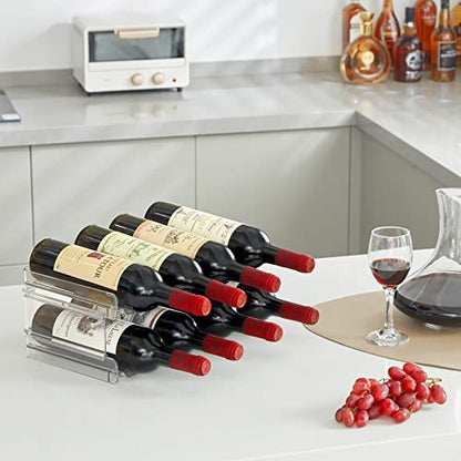 Lifewit Stackable Water Bottle Organizer for Cabinet, Clear Tumbler Holder - size: 2 Tier-8 Bottle
