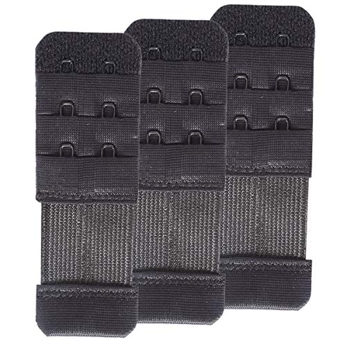 SAMGU Women's Bra Extenders 2 Hook/3 Hook/4 Hook/5 Hook/6 Hook Soft Stretchy - color: 2 Hook 1/2 Inch, Black Color
