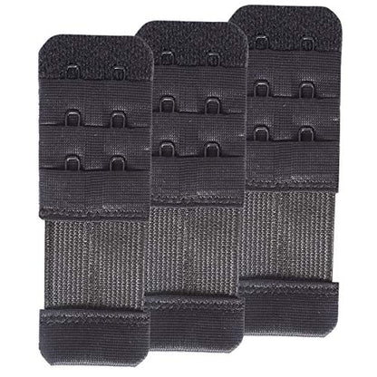 SAMGU Women's Bra Extenders 2 Hook/3 Hook/4 Hook/5 Hook/6 Hook Soft Stretchy - color: 2 Hook 1/2 Inch, Black Color