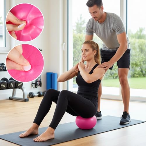 4 Pcs Small Pilates Ball Bulk 9 Inch Mini Yoga Ball - color: Solid Pink